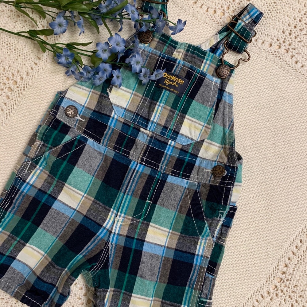 OshKosh B’gosh Plaid Overalls